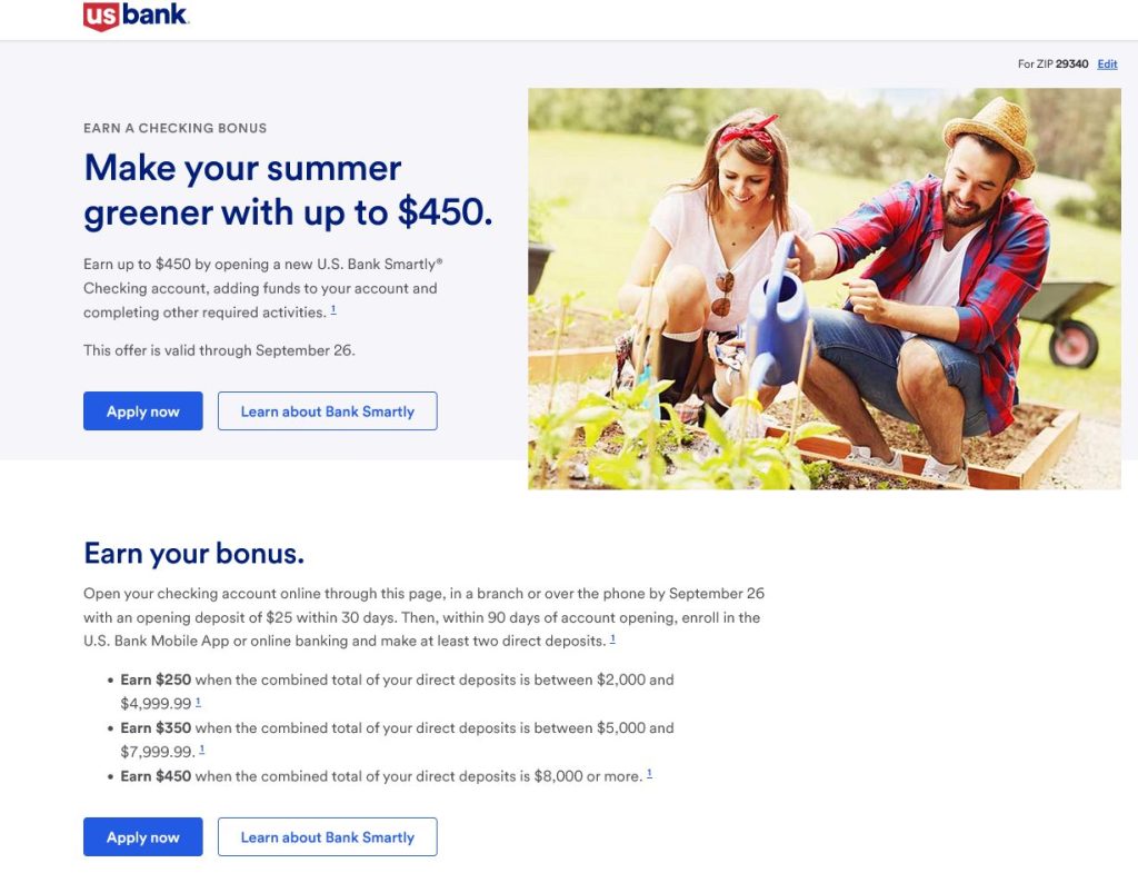 us bank checking account $450 bonus, us bank, bank bonus