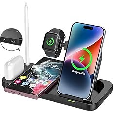 wireless charging station for apple iphone or samsung galaxy cell phones apple watch 72w 