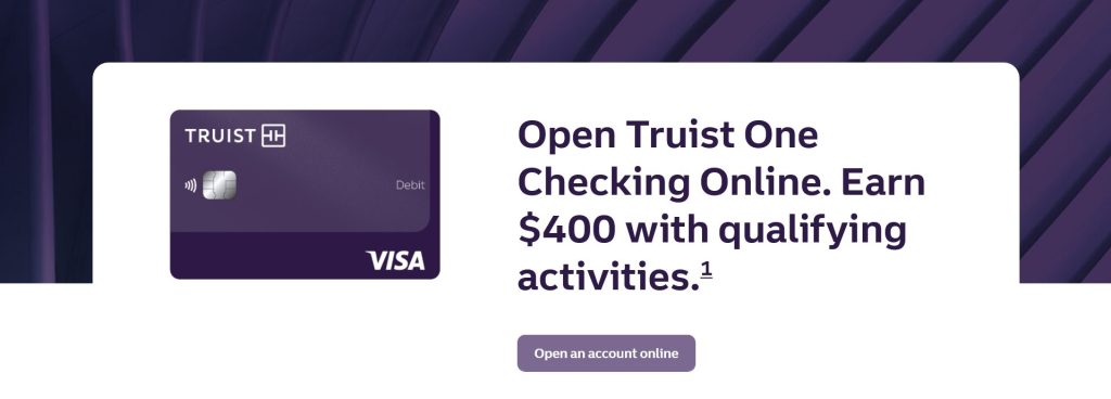 truist bank checking account $400 bonus