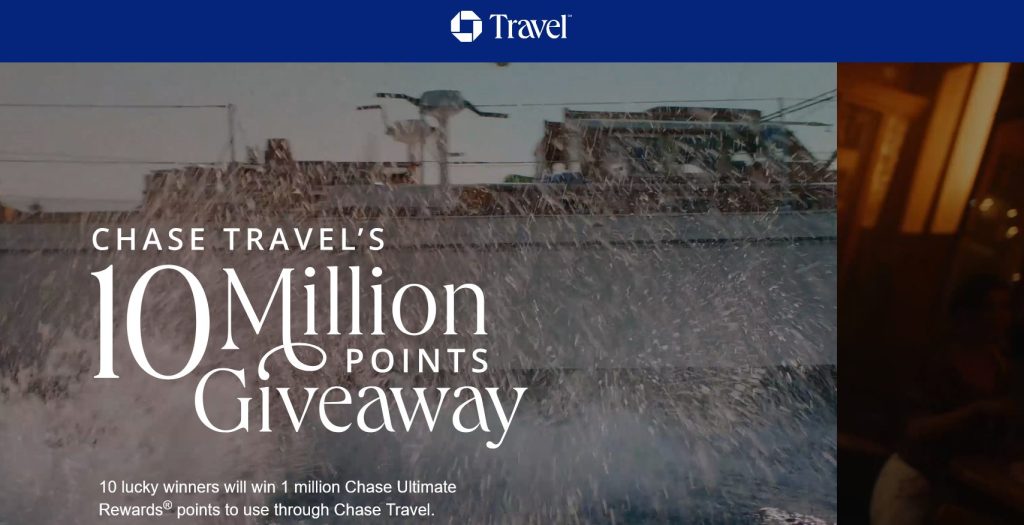 chase travel 10 million points giveaway, chase ultimate rewards