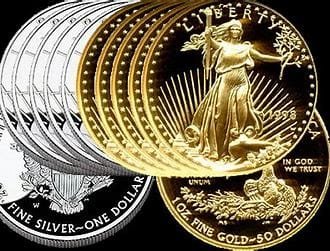 gold and silver coins